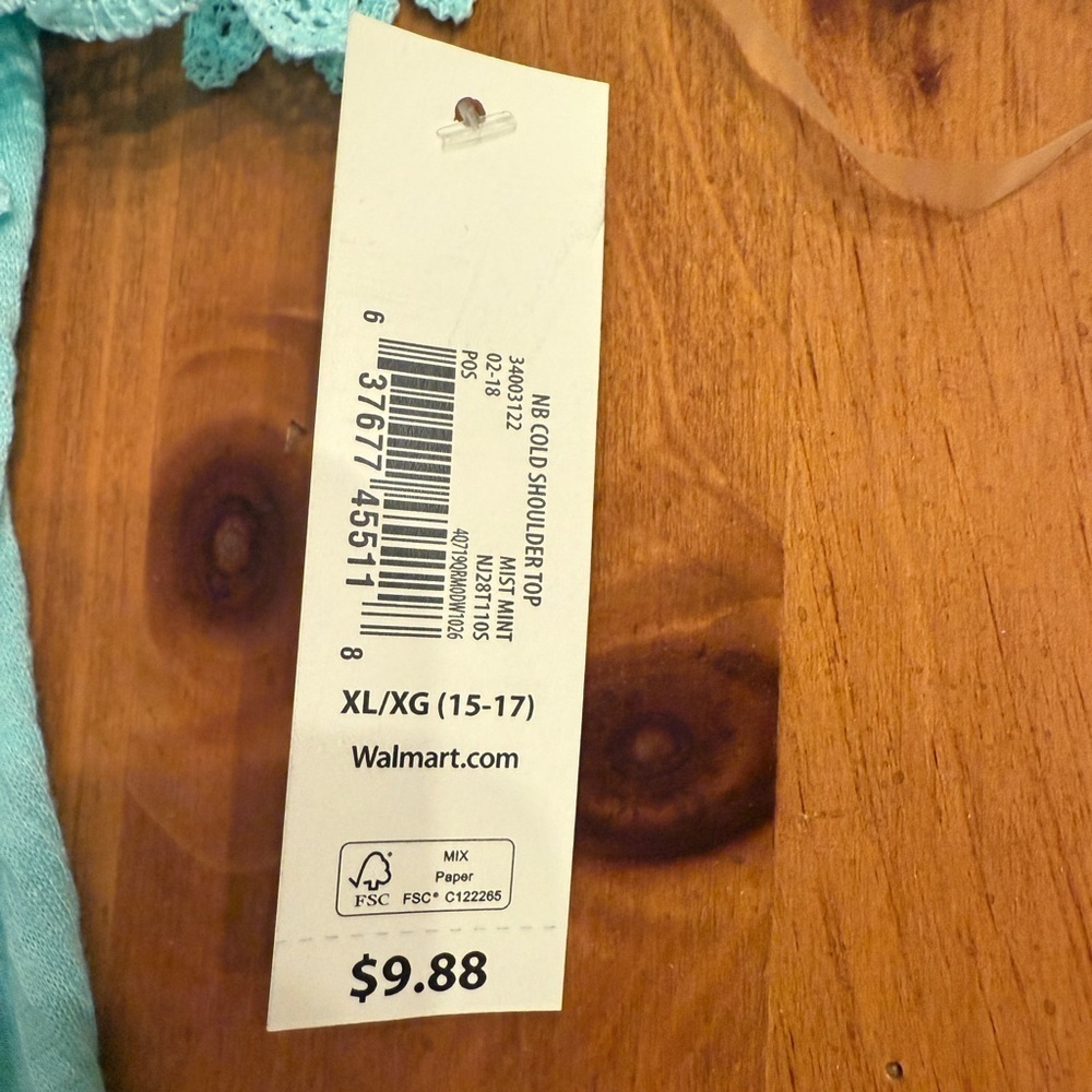 Women's Juniors No Boundaries Aqua Spaghetti Strap Lace Trim Top New with Tag - Picture 6 of 12
